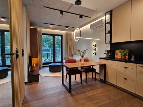 Kitchen or kitchenette, Living room, Dining area