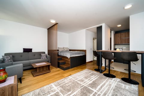 Kitchen or kitchenette, Living room, Seating area, Dining area, hair dresser