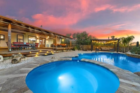 Property building, Patio, Pool view, Swimming pool