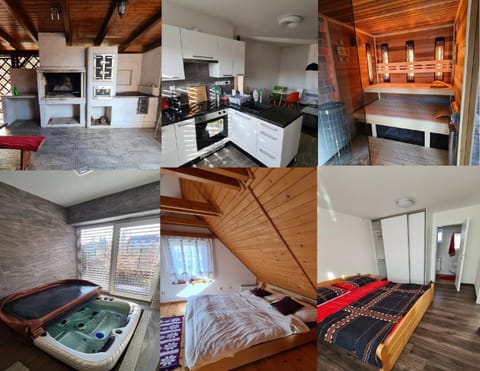 Bed, BBQ facilities, BBQ facilities, Hot Tub, Sauna, Sauna, Steam room, Kitchen or kitchenette, Seating area, Bedroom, flat iron, kitchen