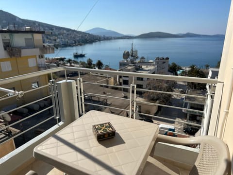 Property building, Patio, Day, View (from property/room), Balcony/Terrace, Seating area, Dining area, Sea view