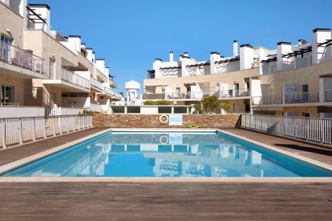 Property building, Living room, Swimming pool