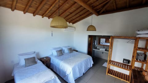 Bed, Photo of the whole room, Bedroom, microwave, air conditioner