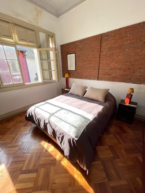 Bed, City view