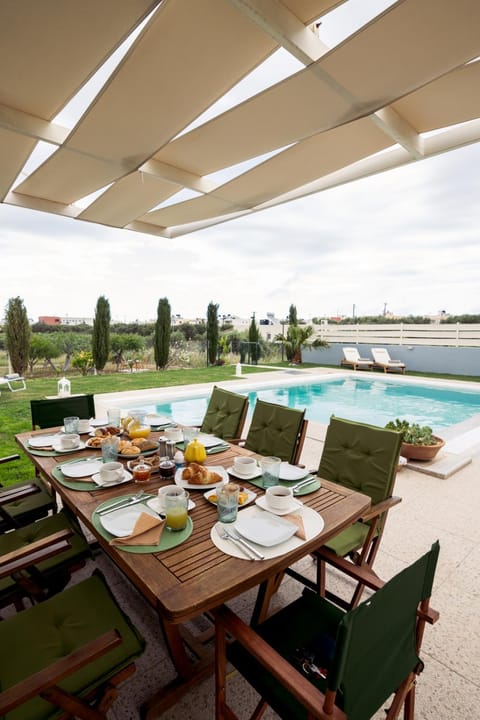 Patio, Dining area, Pool view