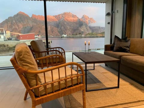 View (from property/room), Living room, Seating area, Mountain view, Sea view