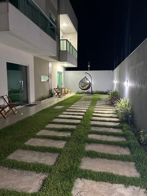 Property building, Patio, Night, Garden, Garden view