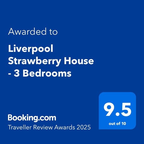 2025 Award Winner Liverpool Strawberry House - 3 Bedrooms House in Liverpool