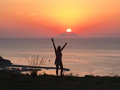 People, Natural landscape, Sea view, Sunset