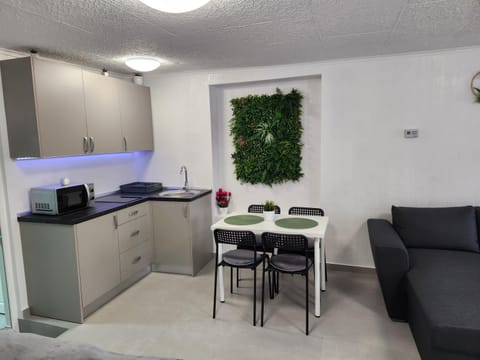 Kitchen or kitchenette, Dining area, minibar, stove