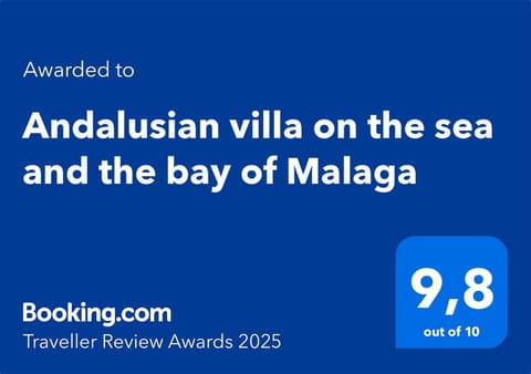 Andalusian villa on the sea and the bay of Malaga Villa in Malaga
