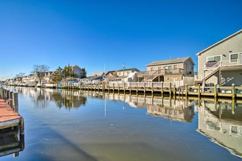 Waterfront Beach Haven West Home with Boat Dock House in Stafford Township