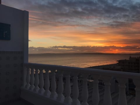 View (from property/room), Balcony/Terrace, Beach, Sea view, Sunset