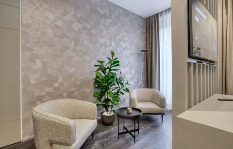 Bed, Seating area, Bedroom