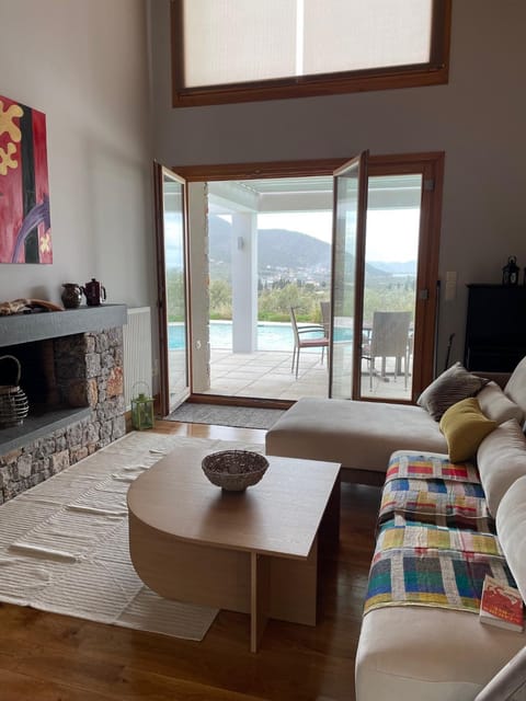 Natural landscape, Living room, Seating area, Swimming pool