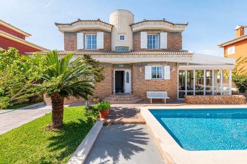 Property building, Living room, Swimming pool