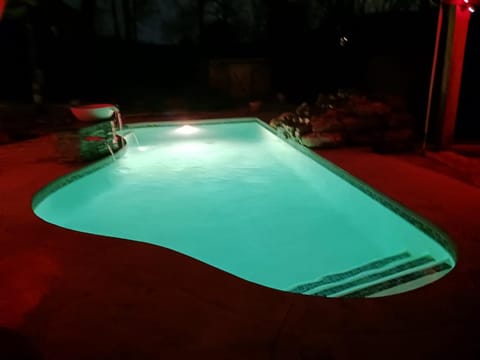 Night, Pool view, Swimming pool