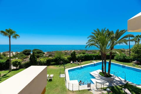 Property building, Living room, Swimming pool