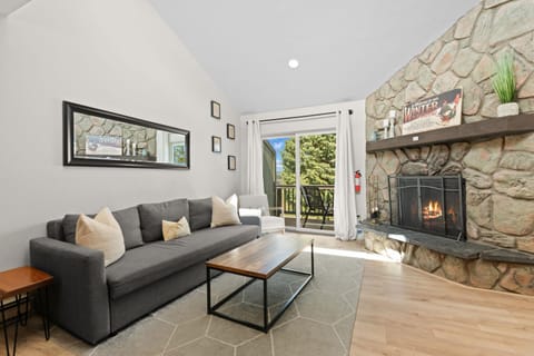 Day, Summer, Balcony/Terrace, Living room, fireplace, furniture