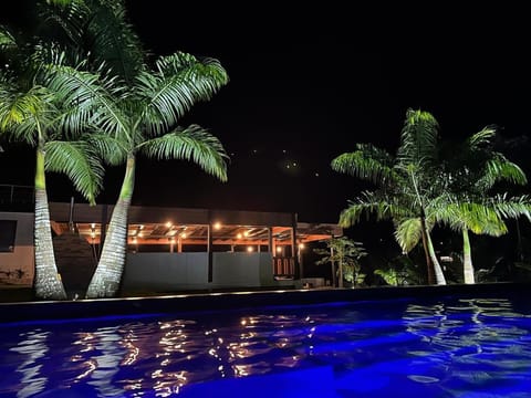 Night, Pool view, Swimming pool