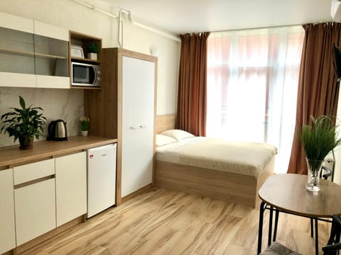 Bed, Kitchen or kitchenette, Photo of the whole room, Bedroom, minibar