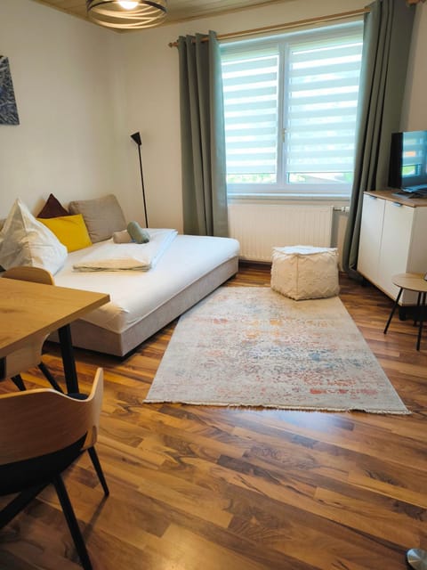 Bed, TV and multimedia, Living room, Seating area