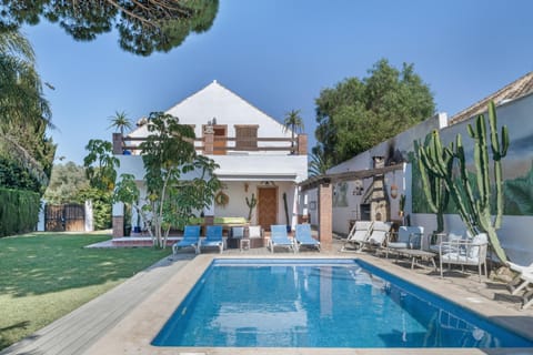 Property building, Living room, Swimming pool