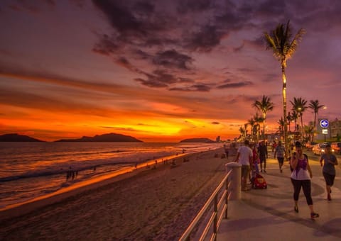 Beach, Sea view, Sunset