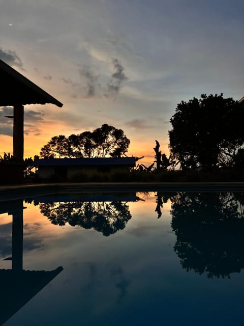 Swimming pool, Sunset