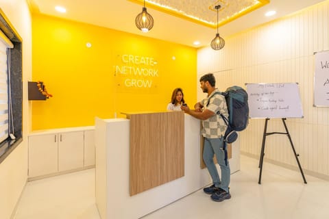 People, Lobby or reception, Text overlay, group of guests