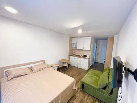 Bed, TV and multimedia, Kitchen or kitchenette, Living room, Photo of the whole room, Seating area, Dining area, Bedroom, minibar, oven