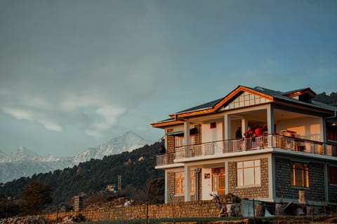 Property building, Natural landscape, Mountain view, Sunset