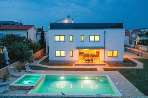 Property building, Night, Pool view, sunbed