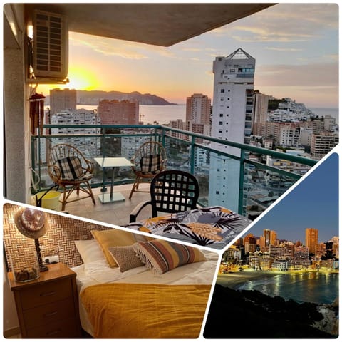 View (from property/room), Balcony/Terrace, Seating area, City view