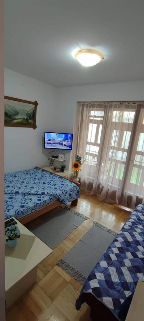 Bed, TV and multimedia, Living room, Seating area, Bedroom