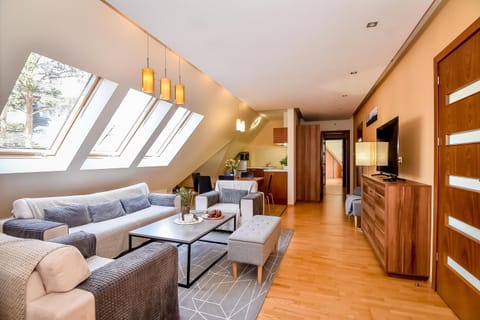 Kitchen or kitchenette, Living room, Seating area