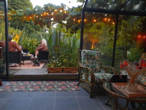 Patio, group of guests