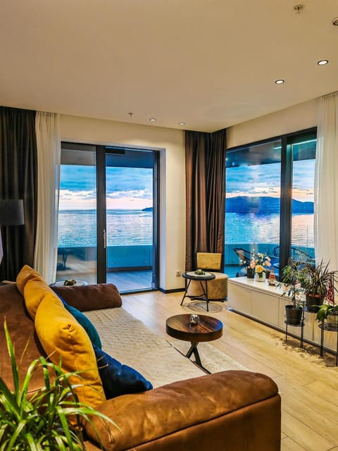 Living room, Seating area, Sea view