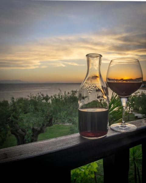 Natural landscape, Sea view, Drinks, Sunset