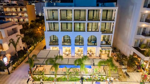 Property building, Night, View (from property/room), Swimming pool