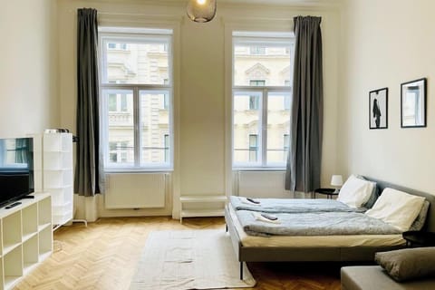 Bed, TV and multimedia, Living room, Photo of the whole room, Bedroom