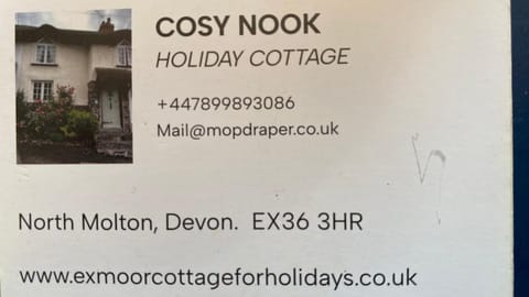 Cosy Nook thatched cottage with Exmoor views House in West Somerset District