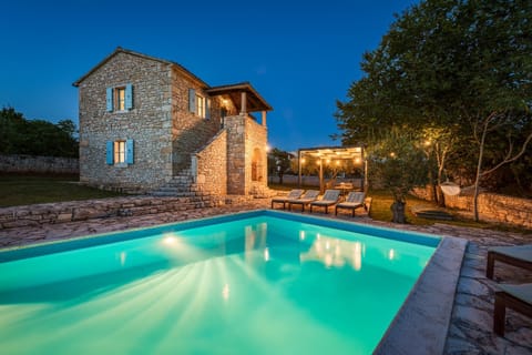 Night, Pool view, Swimming pool