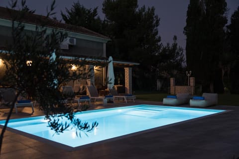 Night, Pool view, Swimming pool