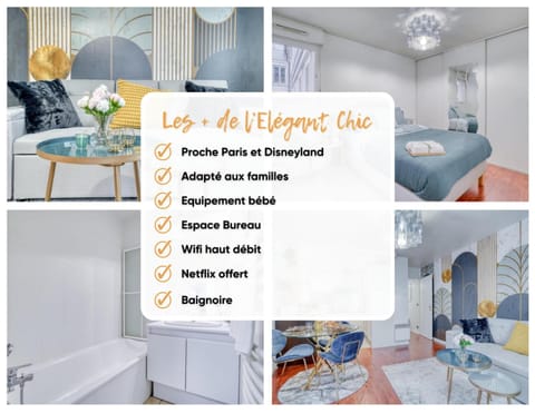 L'Elégant Chic-T2-Paris-Disneyland JO Paris 2024 Apartment in Noisy-le-Grand