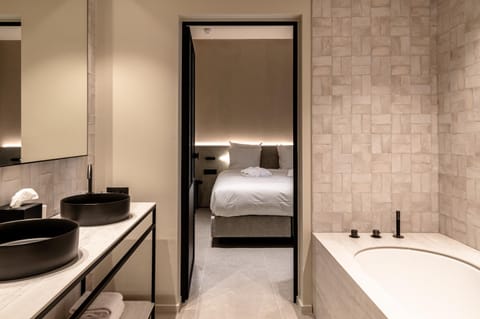 Bed, Bathroom, Bedroom