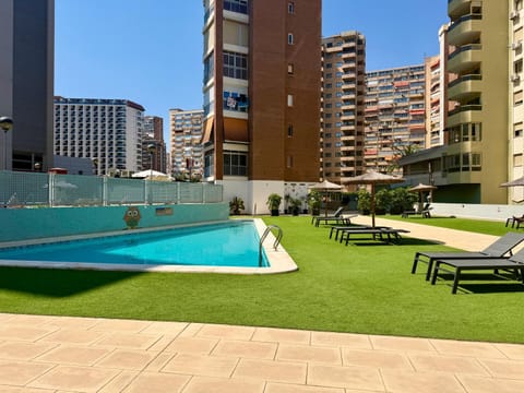 Property building, Pool view, Swimming pool, sunbed