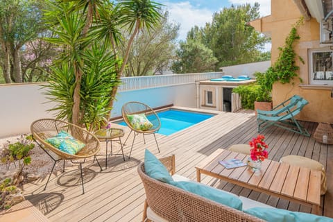 Property building, Living room, Swimming pool