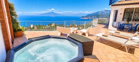 Patio, Nearby landmark, Day, Natural landscape, Hot Tub, View (from property/room), Balcony/Terrace, Mountain view, Pool view, Sea view, sunbed