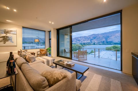 Living room, Seating area, Mountain view